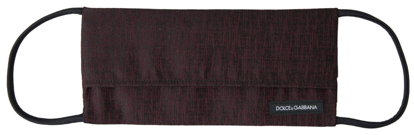 Maroon Pleated Elastic Ear Strap Face Mask