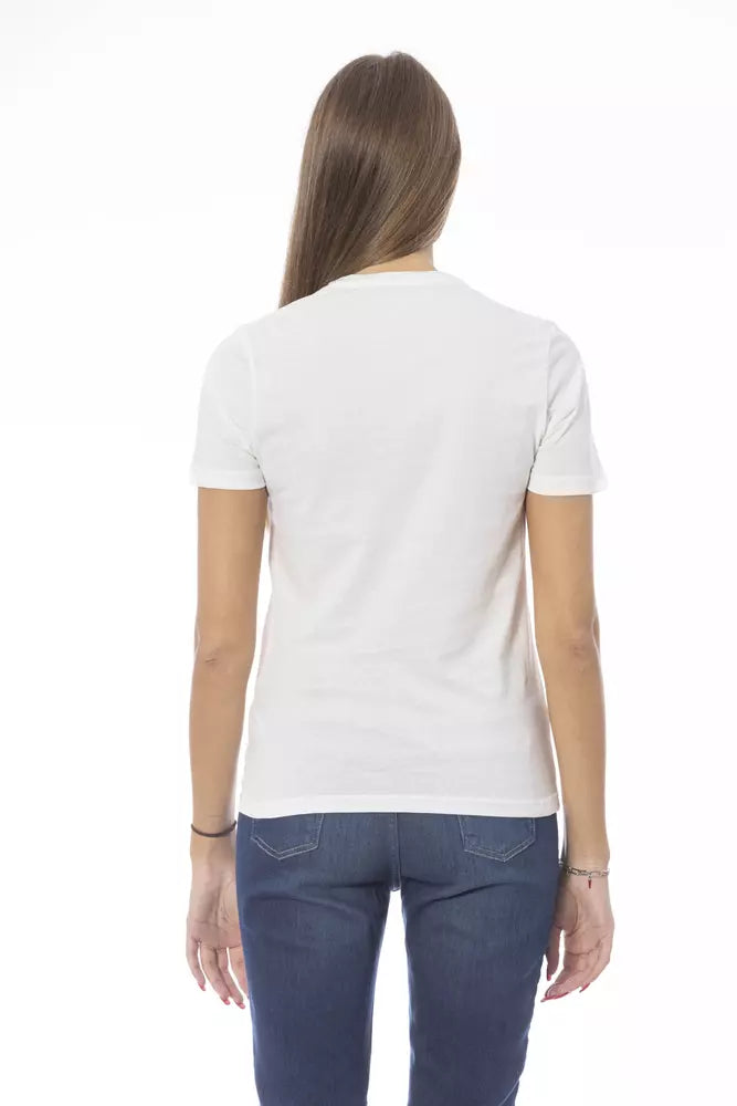 Camiseta de algodón blanca para mujer