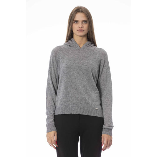Suéter de lana gris para mujer