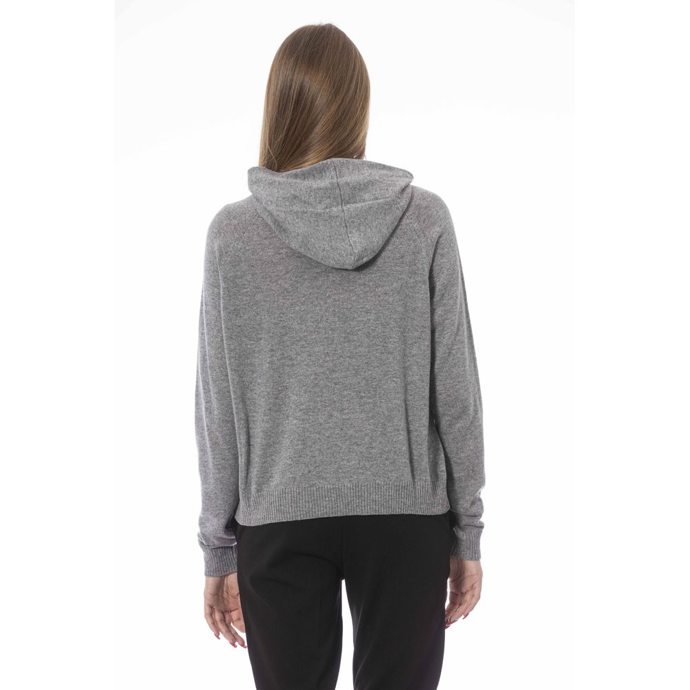 Suéter de lana gris para mujer