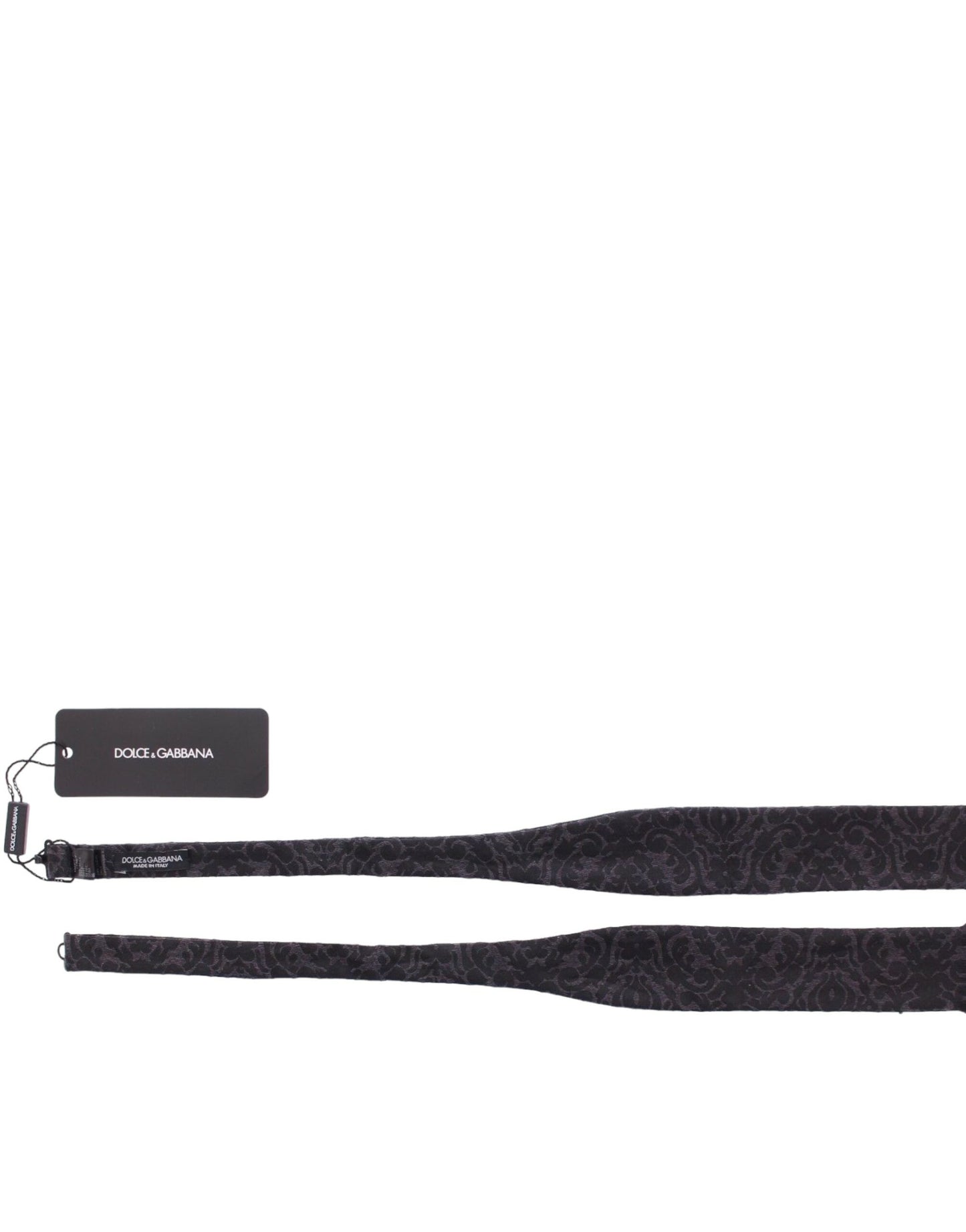 Elegante schwarze Fliege aus Seiden-Wollmischung mit Paisleymuster