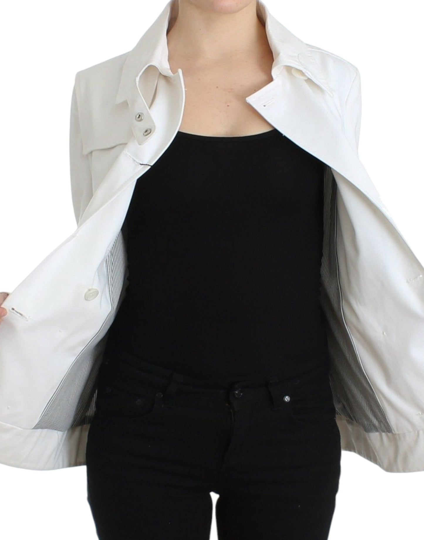 Chaqueta elegante de algodón con doble botonadura