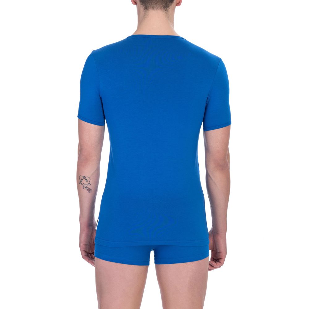 Camiseta de algodón azul para hombre