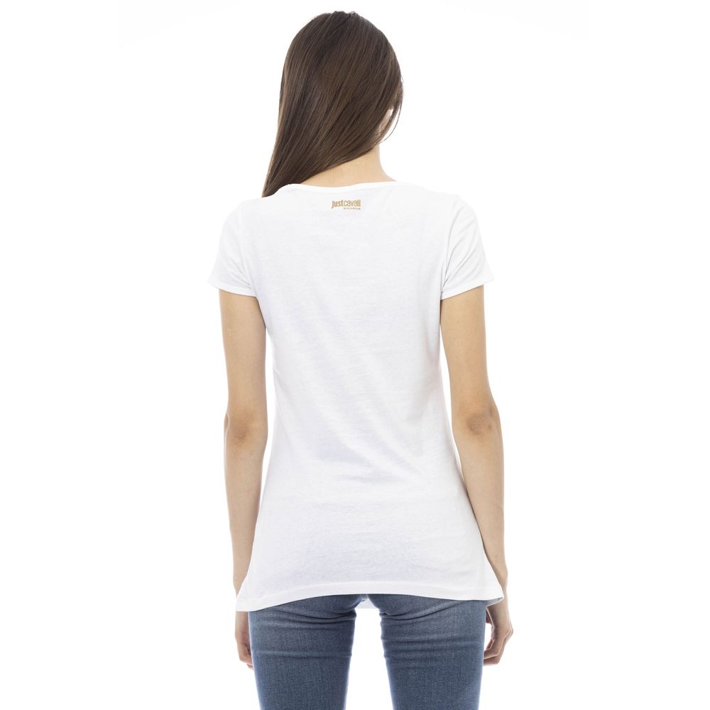 Camiseta de algodón blanca para mujer