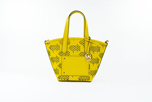 Bolso bandolera con cremallera 2 en 1 de piel con diseño de narcisos de Kimber