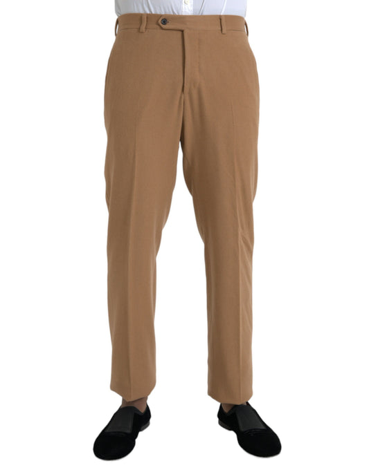 Beige Anzughose aus Kaschmir für Herren mit geradem Schnitt