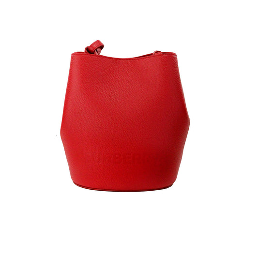 Bolso bandolera tipo cubo de piel granulada roja pequeña de Lorne