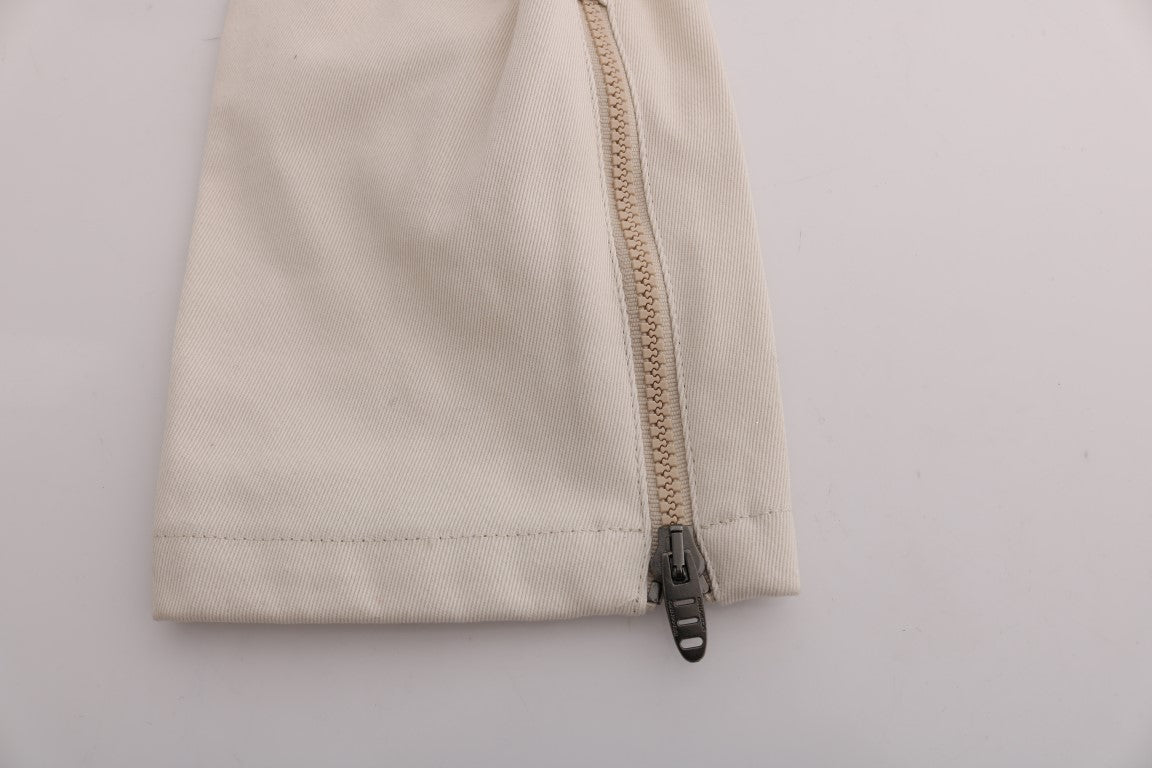 Tesoro de mezclilla ajustado y elegante de color blanco