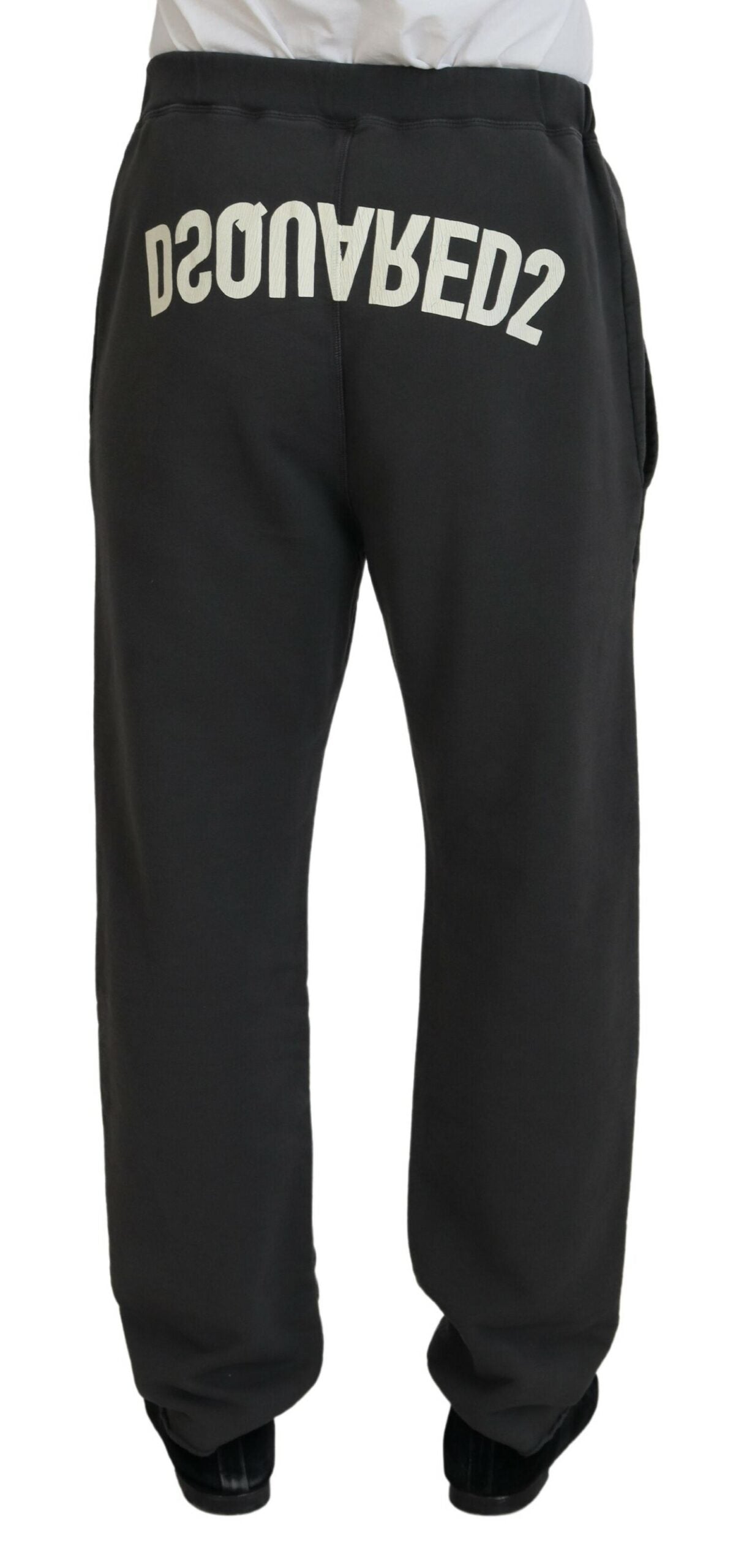 Pantalones casuales de algodón gris oscuro para hombre