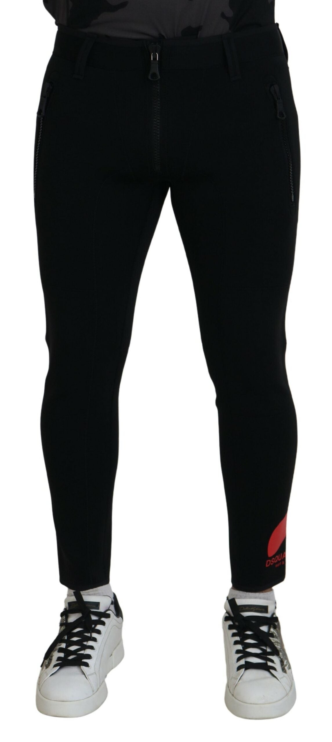 Slim Fit-Hose aus Polyamid mit Logo-Print hinten