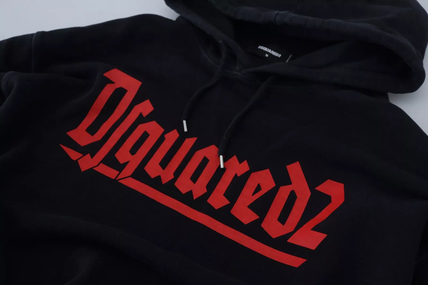 Suéter con capucha y estampado de algodón negro para hombre
