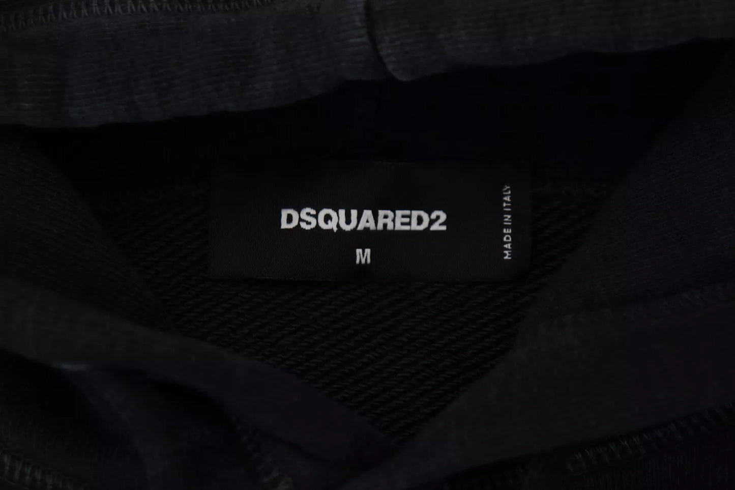 Suéter con capucha y estampado de algodón negro para hombre