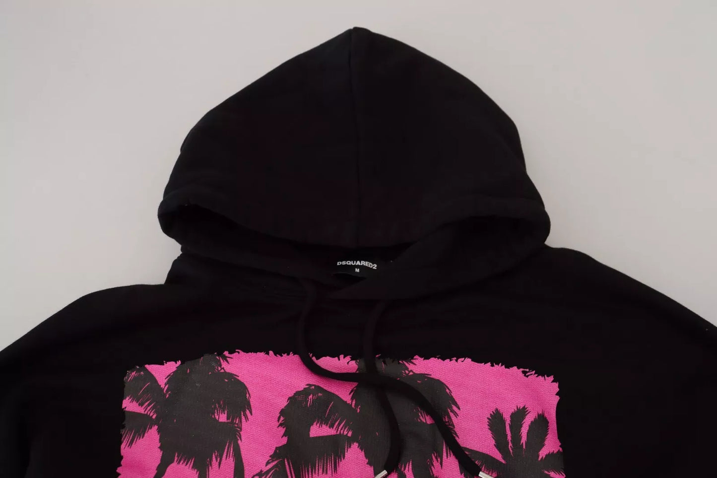 Suéter con capucha y estampado de algodón negro para hombre