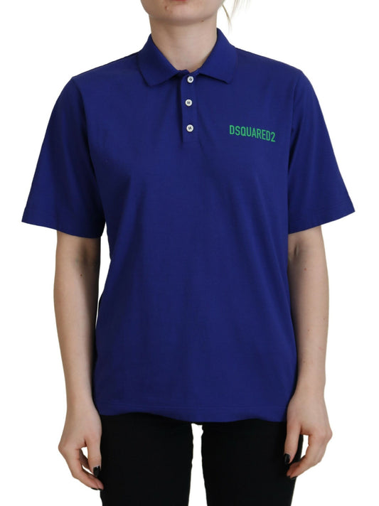 Camiseta polo de manga corta con texto en inglés "Blue Collared Writings"