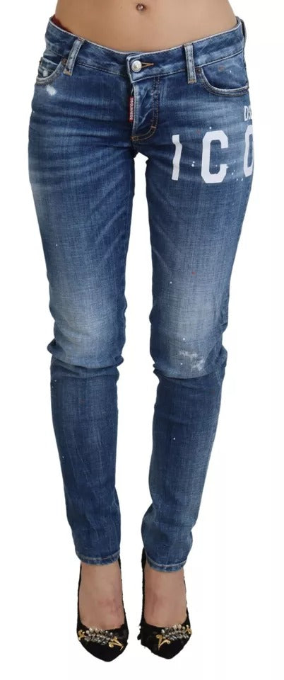 Vaqueros ajustados de cintura baja con icono azul Jennifer Denim