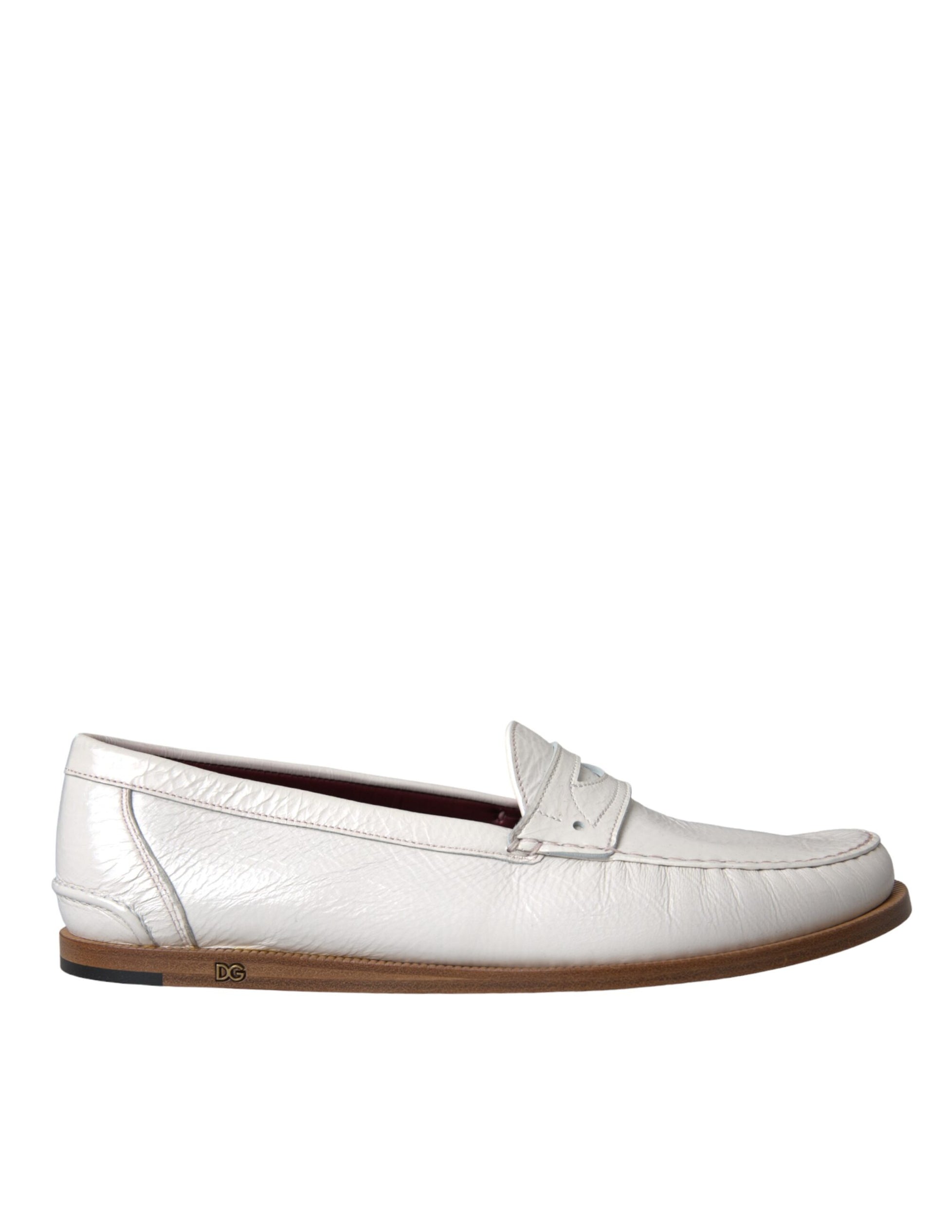 Weiße Slipper-Mokassins aus Leder