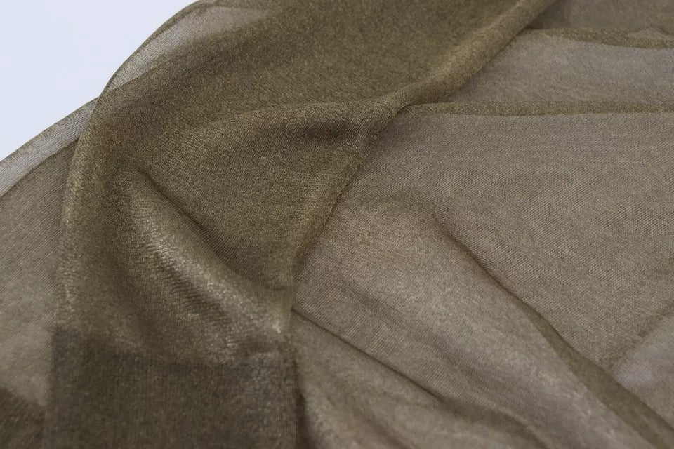 Schwarzes transparentes Top mit Rundhalsausschnitt und langen Ärmeln