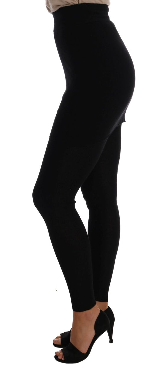 Elegante schwarze Stretchhose aus Kaschmir-Seide
