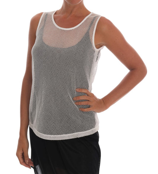 Ärmelloses Tank Top aus transparentem Netz