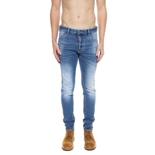 Jean desgastado de algodón azul para hombre