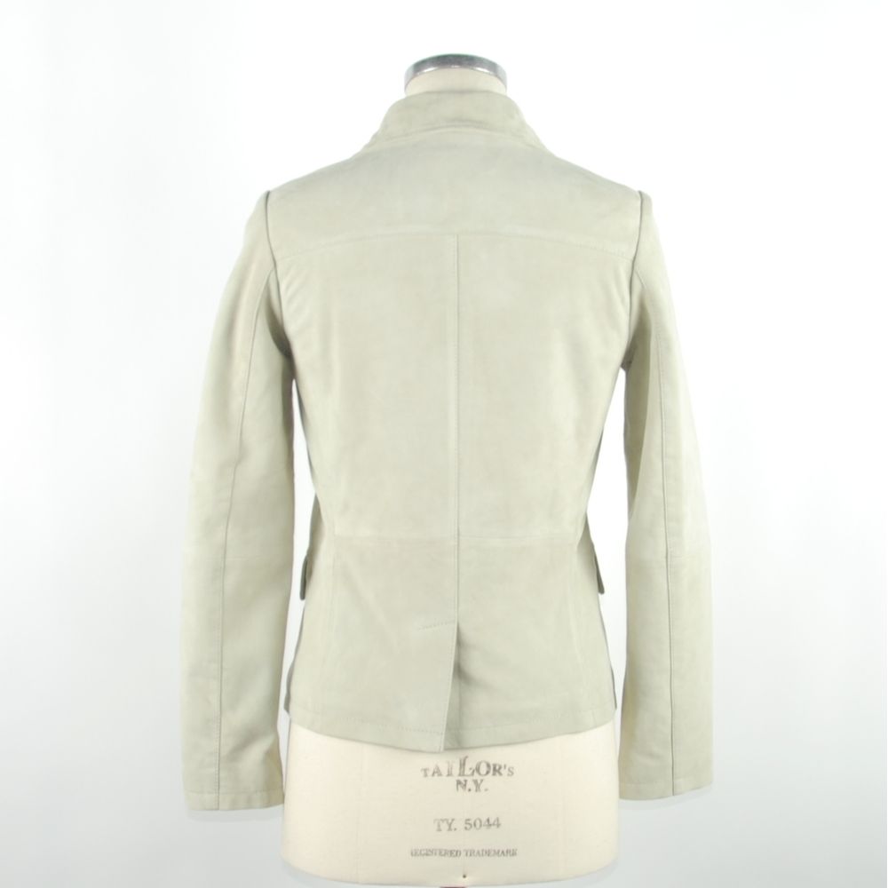 "Weiße Lederjacke für Damen"