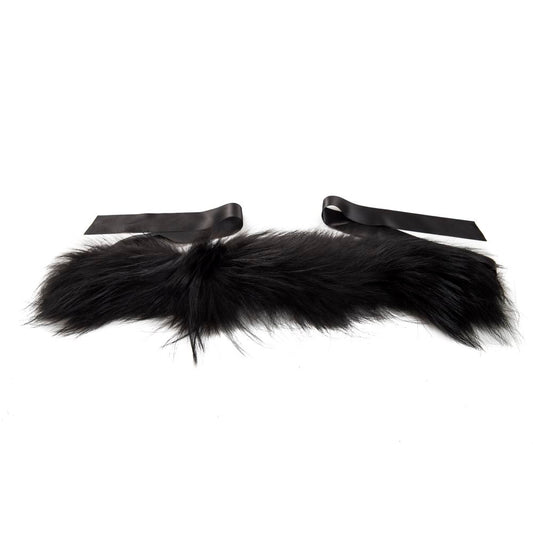 Schwarzer Halswärmer aus Leder für Damen