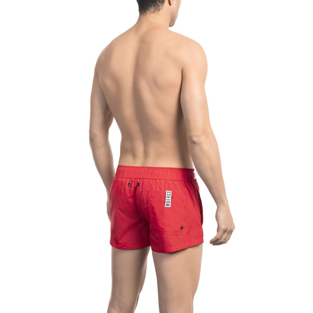 Bañador corto de poliamida roja para hombre