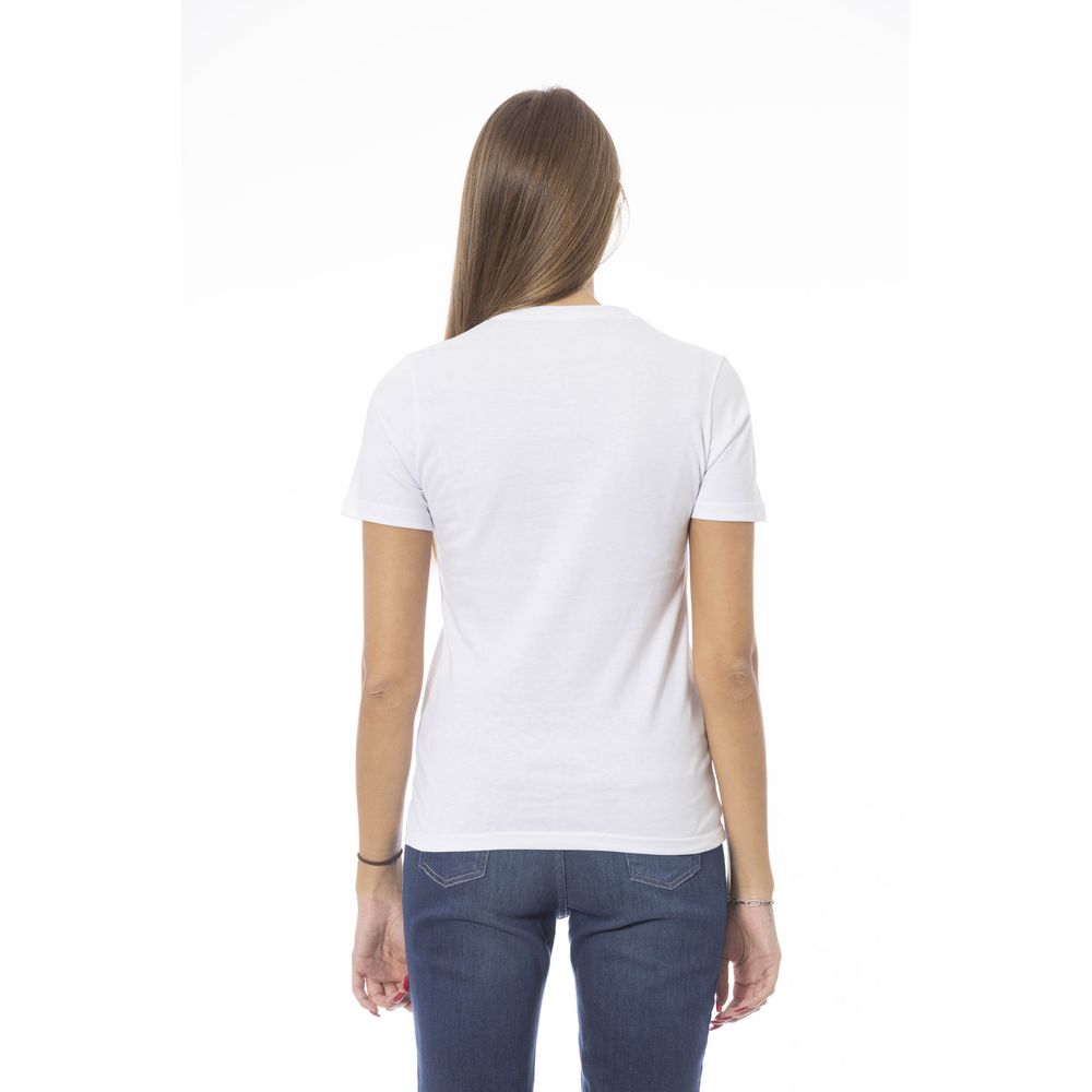 Camiseta de algodón blanca para mujer