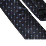 Verstellbare Seidenkrawatte mit schwarzen und blauen Punkten für Herren