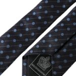 Verstellbare Seidenkrawatte mit schwarzen und blauen Punkten für Herren