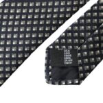 Schwarze, gemusterte, verstellbare Herrenkrawatte aus 100 % Seide