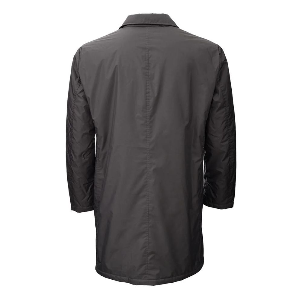 Brown Polyester Men's Trench Jacket