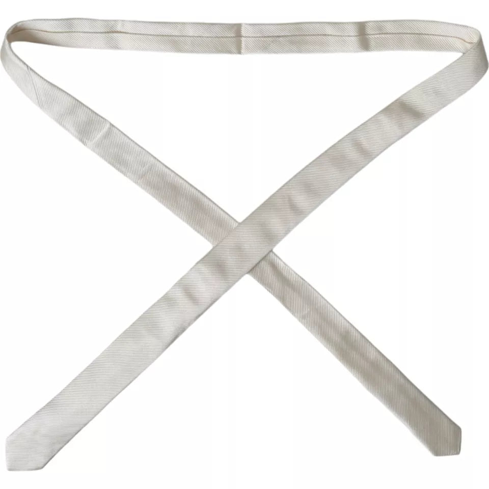 Weiße, einfarbige, verstellbare Krawatte aus 100 % Seide