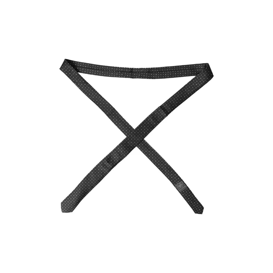Verstellbare Seidenkrawatte mit schwarzen Punkten für Herren