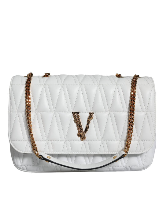 Bolso bandolera mini de piel de napa blanca