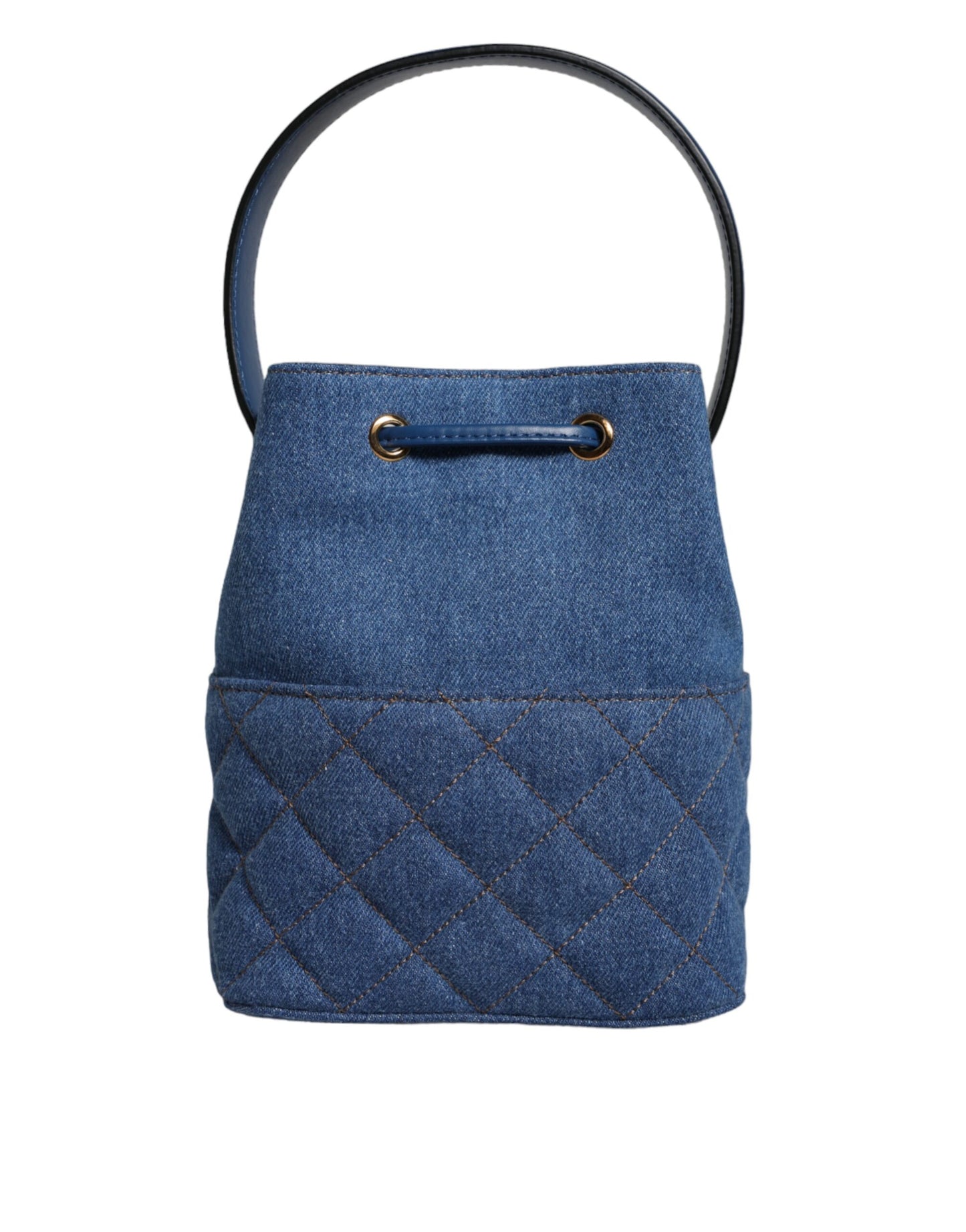 Bolso bandolera de piel vaquera acolchada de color azul