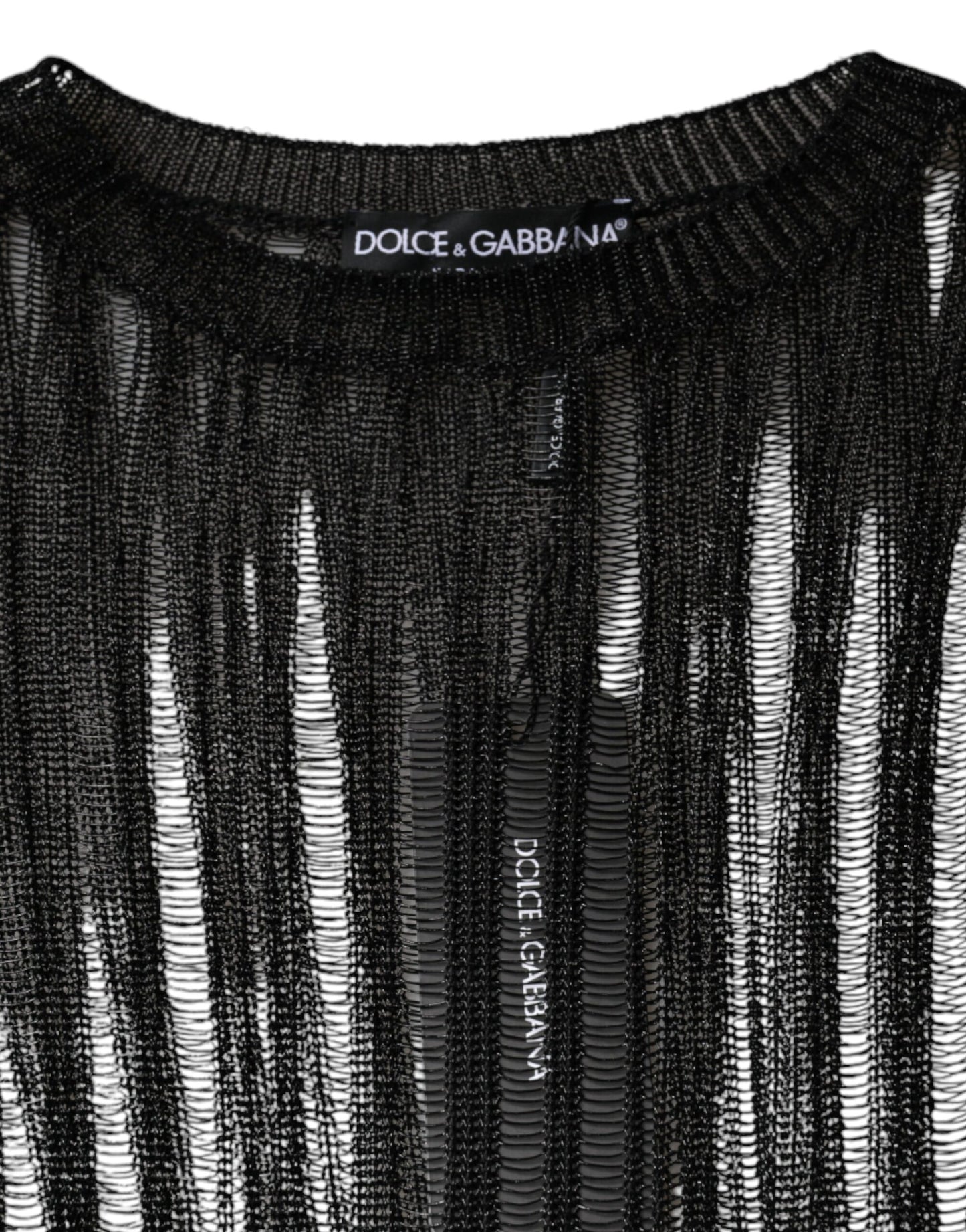 Blusa transparente de manga larga con rayas negras