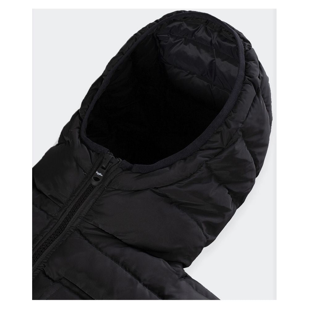 Chaqueta de nailon negra