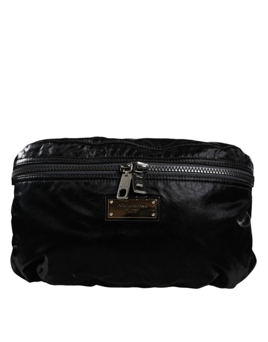 Gürteltasche aus schwarzem Nylongewebe mit Gürtel
