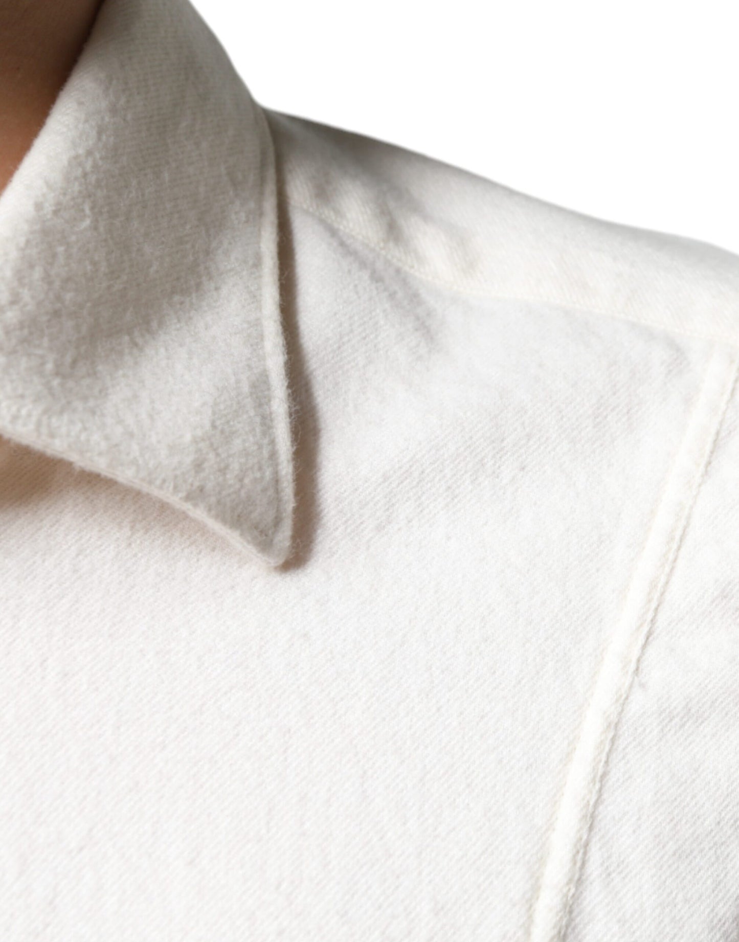 Camisa formal de vestir para hombre con cuello de algodón color blanco roto