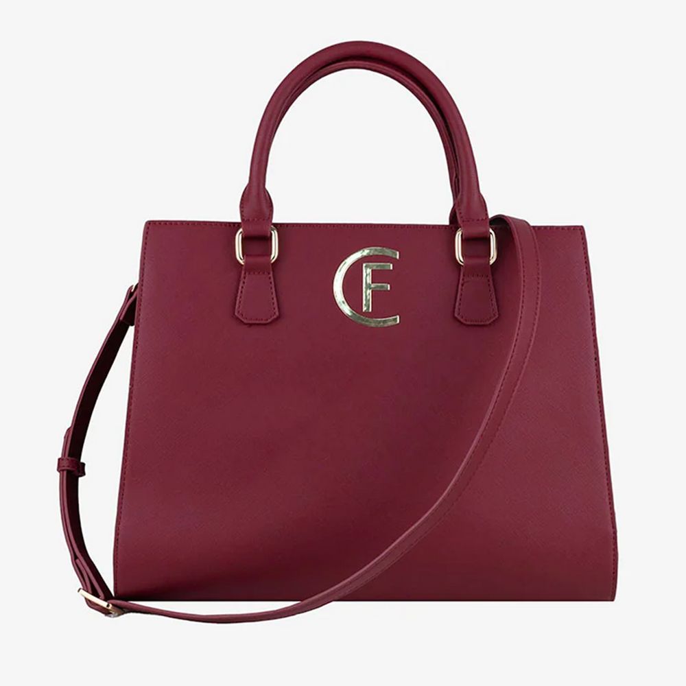 Bolso bandolera de piel sintética de color rojo