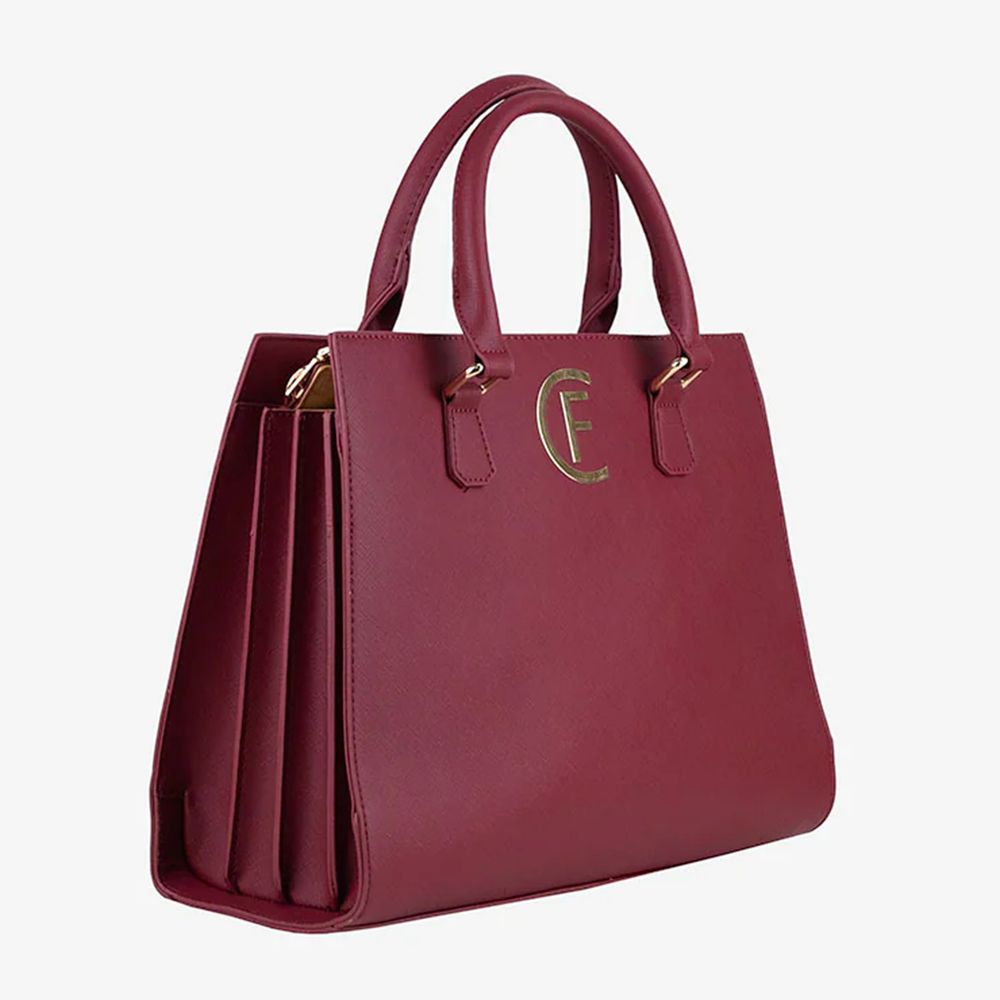 Bolso bandolera de piel sintética de color rojo