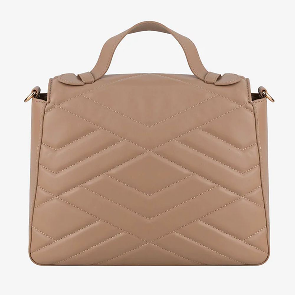 Bolso bandolera de piel sintética color beige