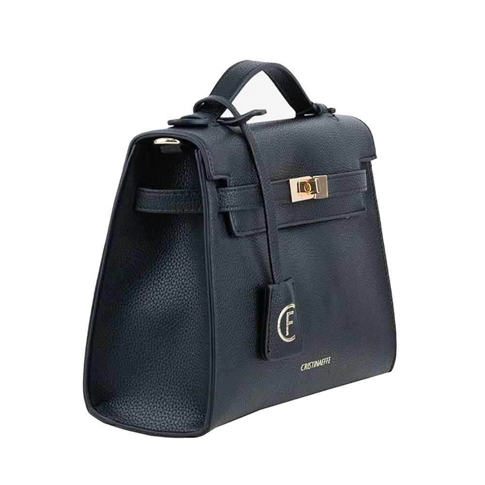 Bolso bandolera de piel sintética color negro