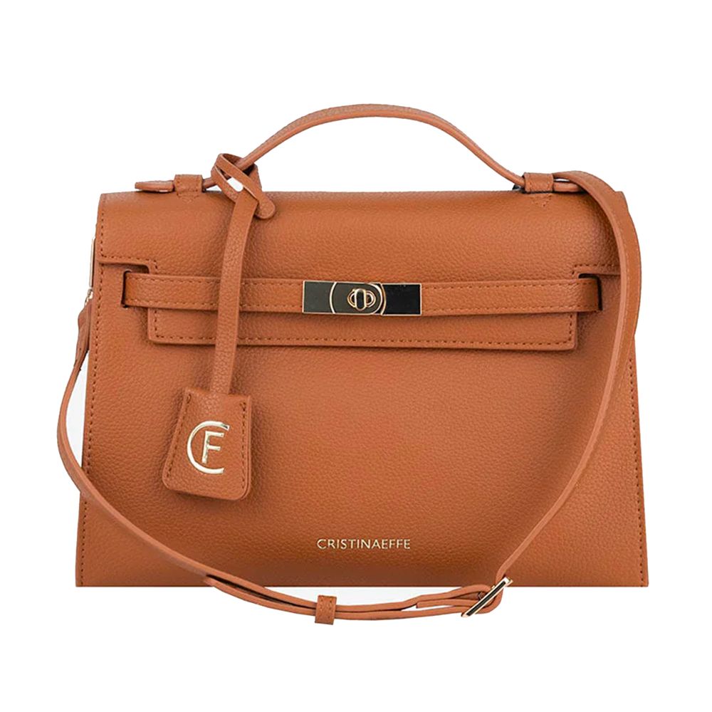 Bolso bandolera de piel sintética marrón