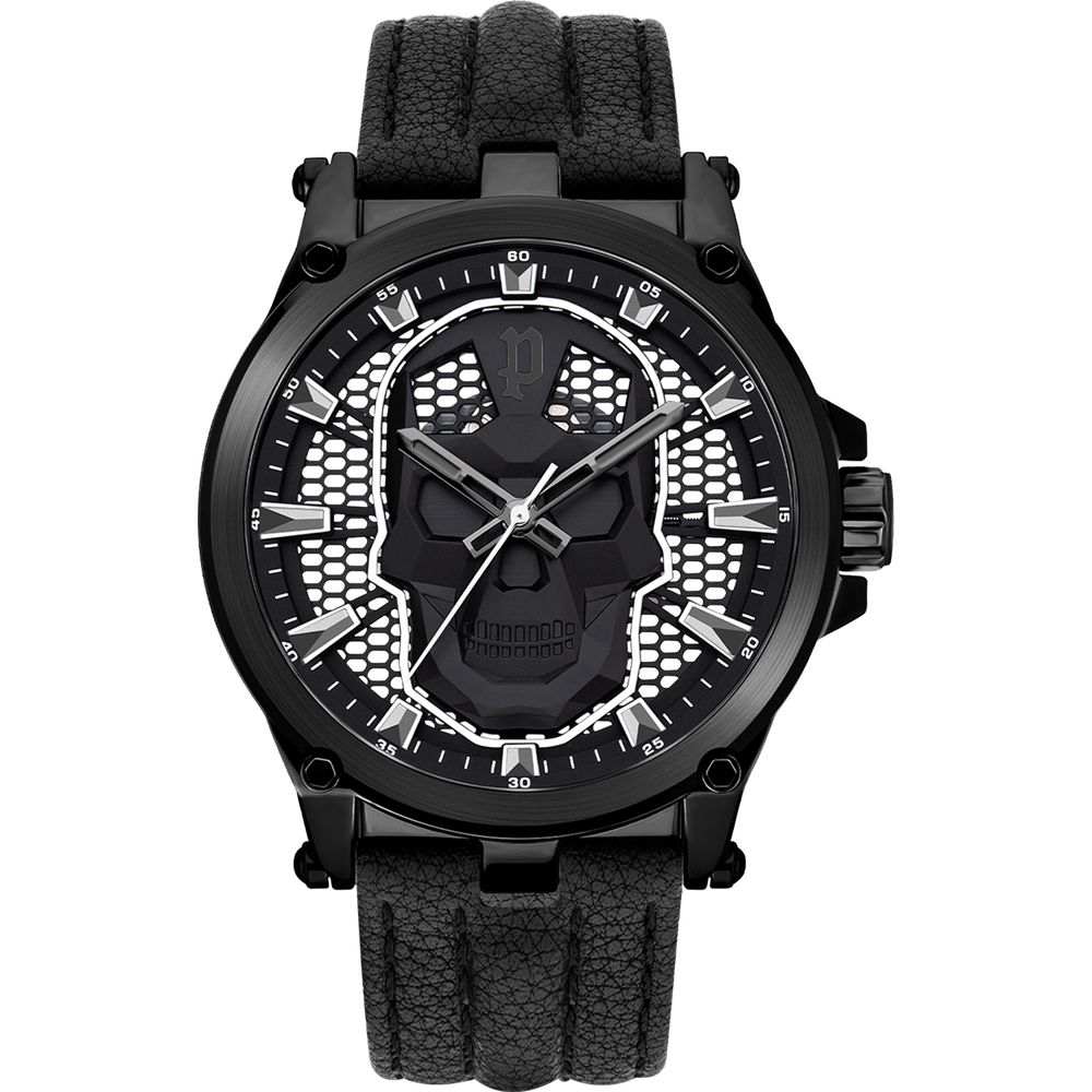 Black Leather Dress Watch