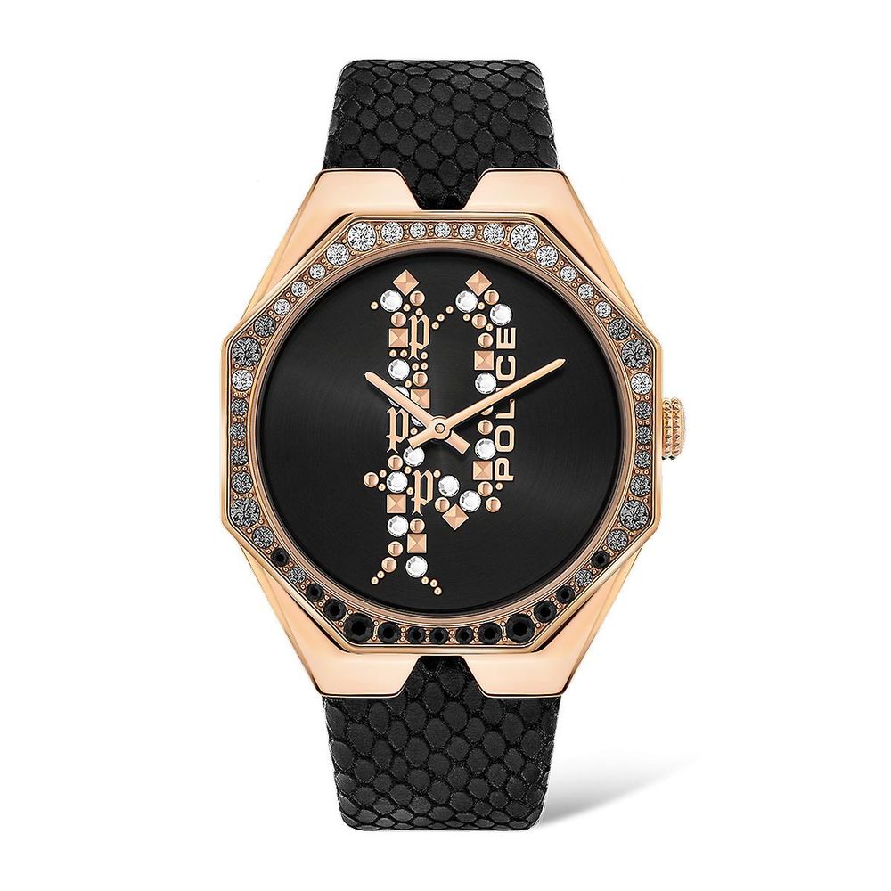 Black Leather Dress Watch