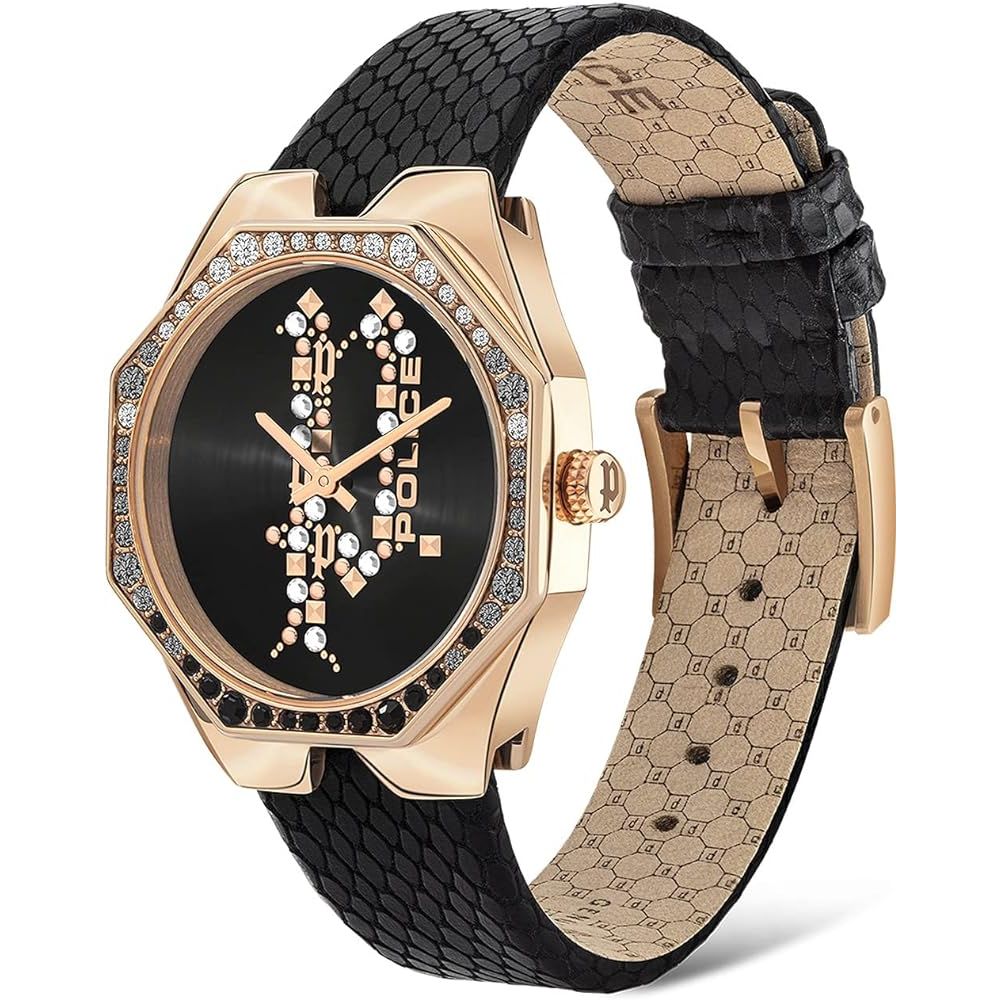 Black Leather Dress Watch