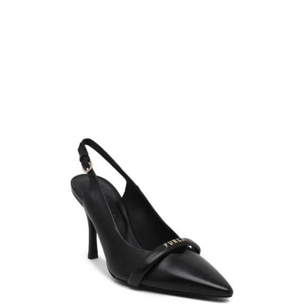 Schwarze Lederpumps