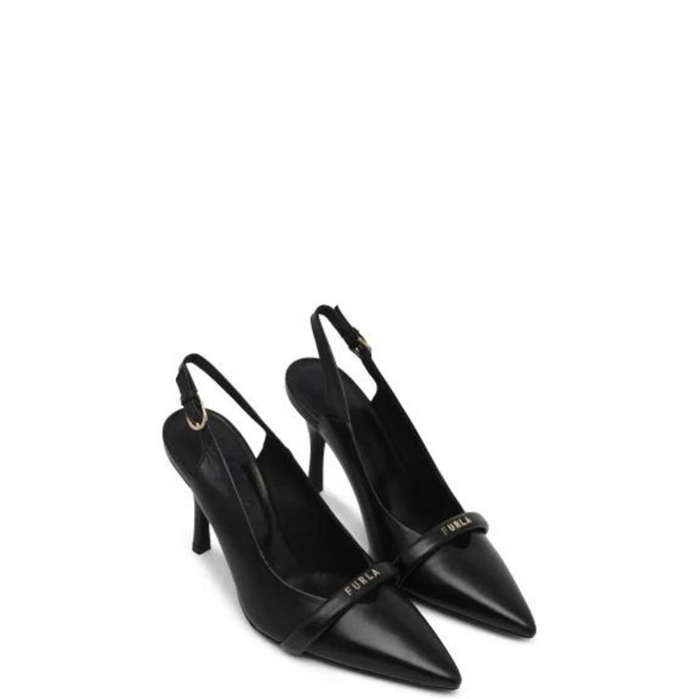 Schwarze Lederpumps